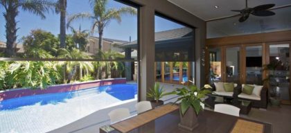 Blinds Facing pool
